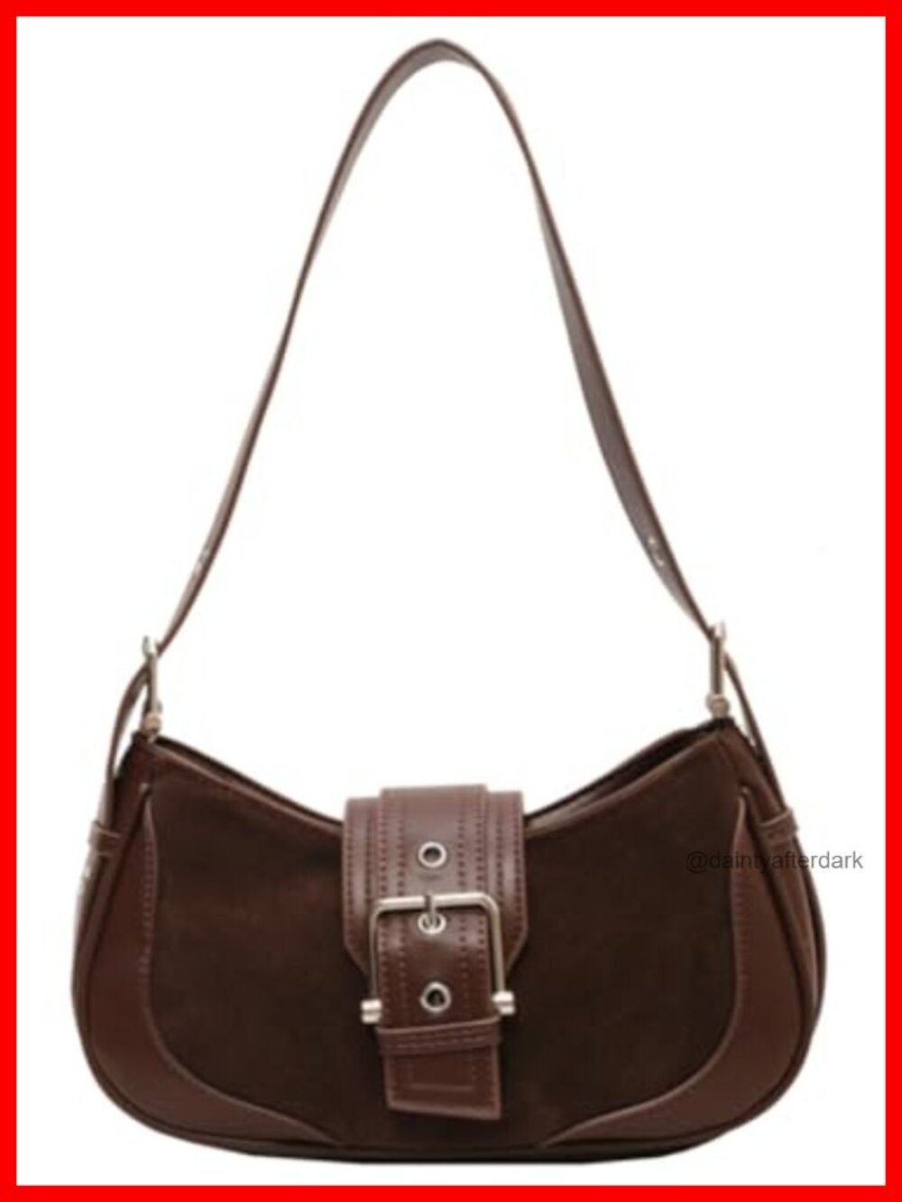 Suede PU Leather Crescent Mini Hobo Bag Adjustable Strap Crossbody